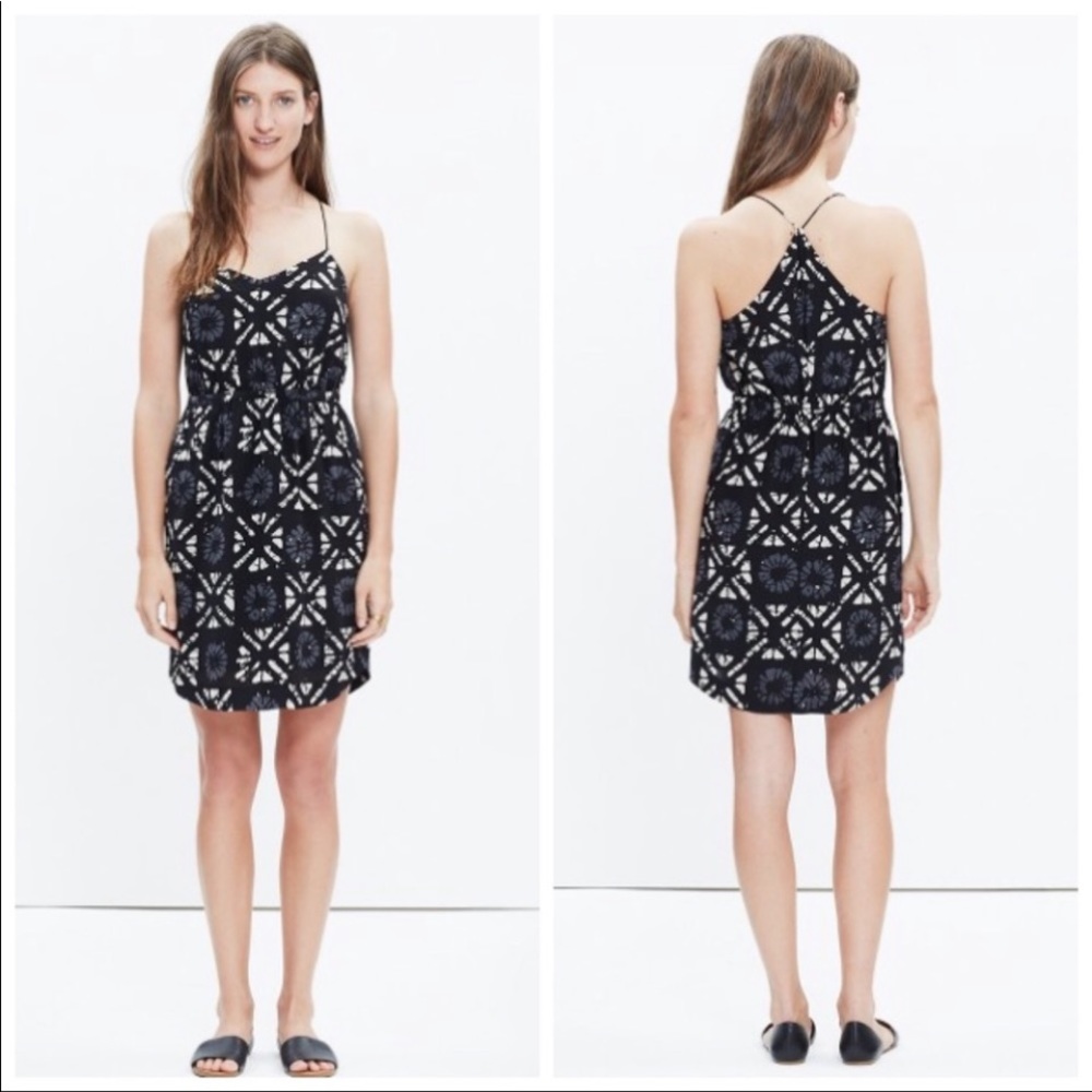 Madewell silk starview cami dress in batik grid 2